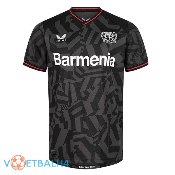 Bayer 04 Leverkusen voetbal jersey uit zwart 2022/2023