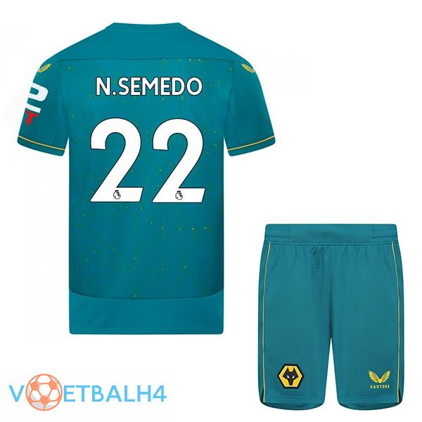 Wolves (N. SEMEDO 22) kinderen voetbal jersey uit blauw 2022/2023