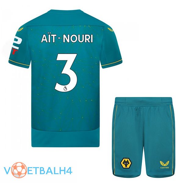 Wolves (AIT-NOURI 3) kinderen voetbal jersey uit blauw 2022/2023