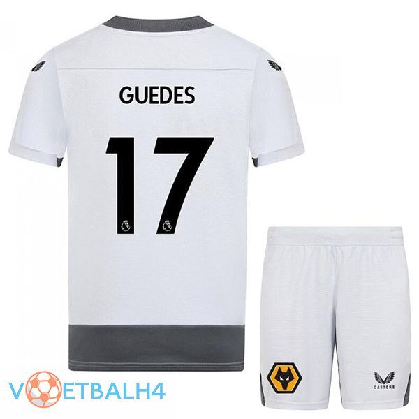 Wolves (FABIO SILVA 17) kinderen voetbal jerseys derde wit grijs 2022-2023