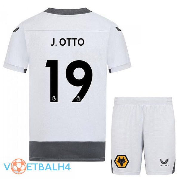 Wolves (J. OTTO 19) kinderen voetbal jerseys derde wit grijs 2022-2023