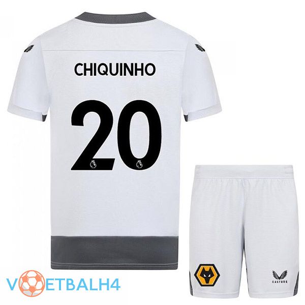 Wolves (CHIQUINHO 20) kinderen voetbal jerseys derde wit grijs 2022-2023