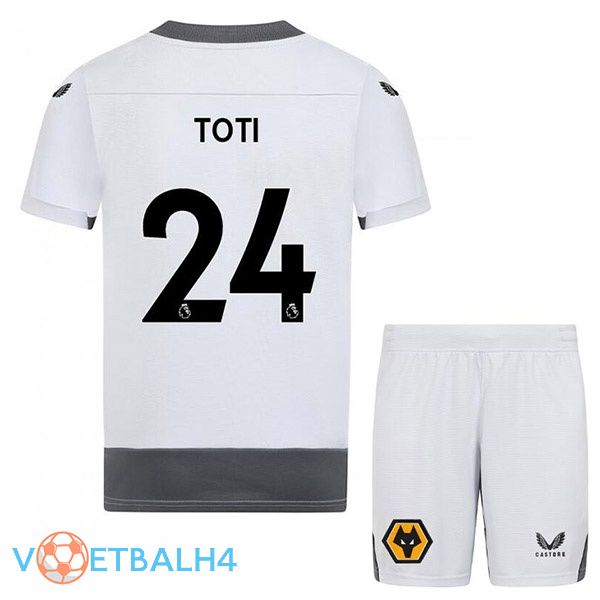 Wolves (TOTI 24) kinderen voetbal jerseys derde wit grijs 2022-2023