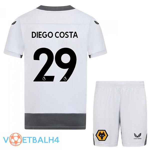 Wolves (DIEGO COSTA 29) kinderen voetbal jerseys derde wit grijs 2022-2023