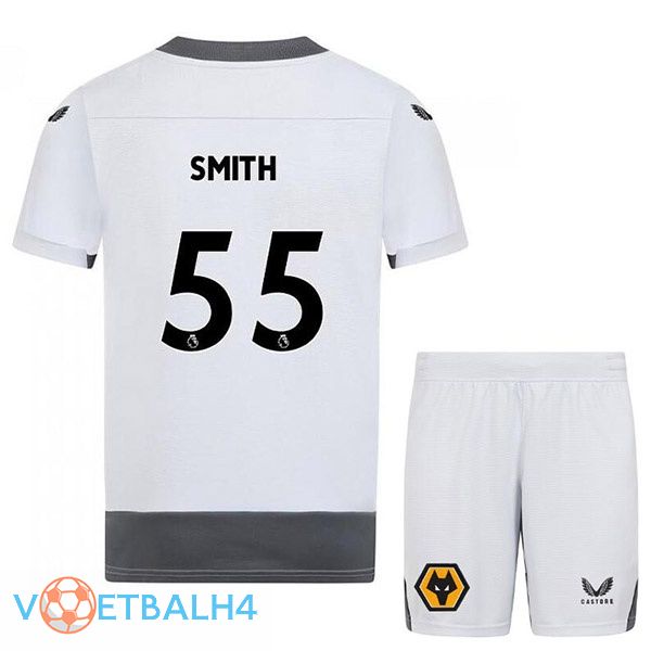 Wolves (SMITH 55) kinderen voetbal jerseys derde wit grijs 2022-2023