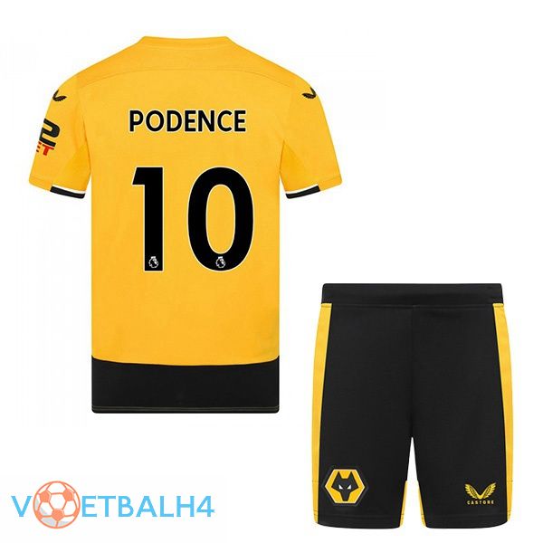 Wolves (PODENCE 10) kinderen voetbal jerseys thuis geel 2022-2023