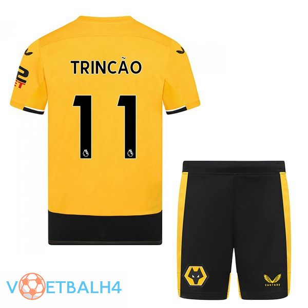 Wolves (TRINCAO 11) kinderen voetbal jerseys thuis geel 2022-2023