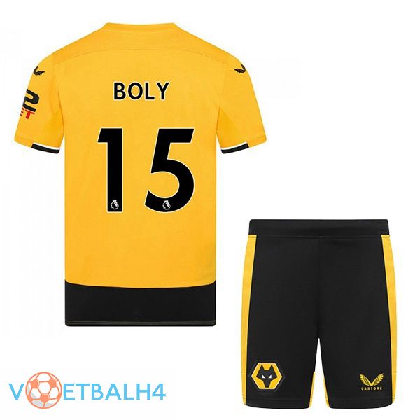 Wolves (BOLY 15) kinderen voetbal jerseys thuis geel 2022-2023