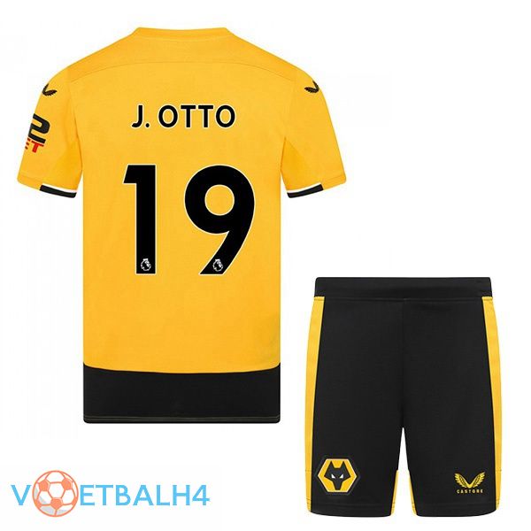 Wolves (J. OTTO 19) kinderen voetbal jerseys thuis geel 2022-2023