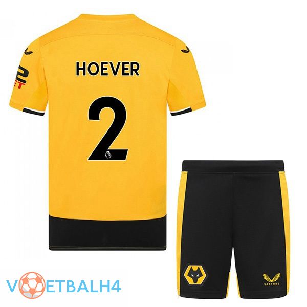 Wolves (HOEVER 2) kinderen voetbal jerseys thuis geel 2022-2023