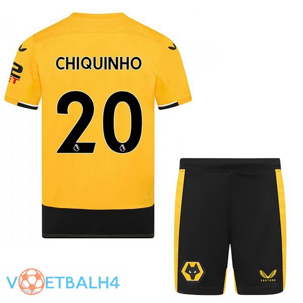 Wolves (CHIQUINHO 20) kinderen voetbal jerseys thuis geel 2022-2023