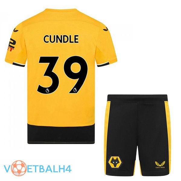 Wolves (CUNDLE 39) kinderen voetbal jerseys thuis geel 2022-2023