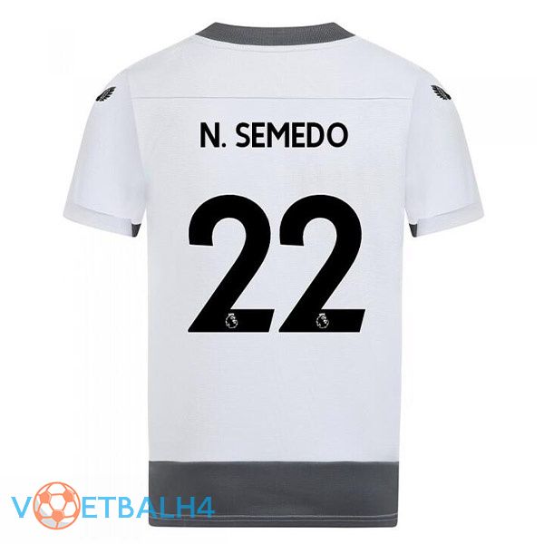 Wolves (N. SEMEDO 22) voetbal jerseys derde wit grijs 2022-2023