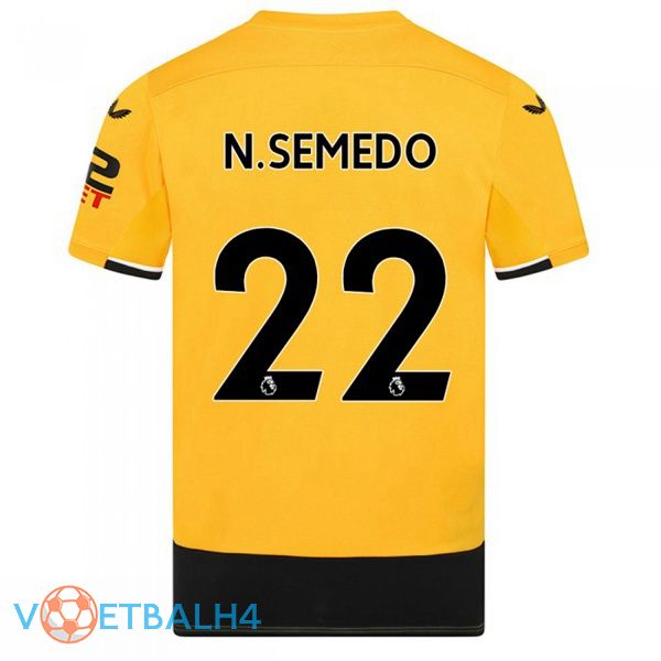 Wolves (N. SEMEDO 22) voetbal jerseys thuis geel 2022-2023