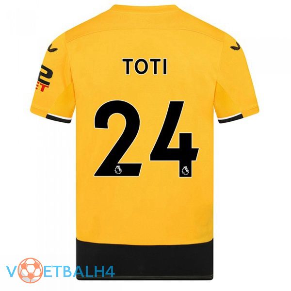 Wolves (TOTI 24) voetbal jerseys thuis geel 2022-2023