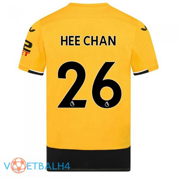 Wolves (HEE CHAN 26) voetbal jerseys thuis geel 2022-2023