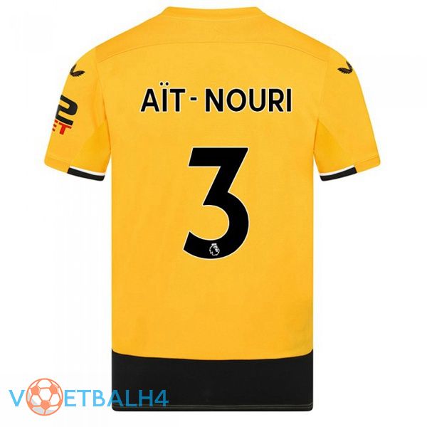 Wolves (AIT-NOURI 3) voetbal jerseys thuis geel 2022-2023