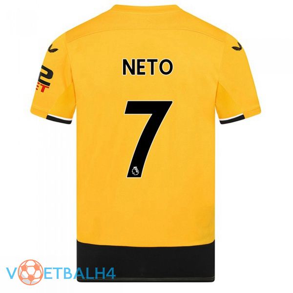 Wolves (NETO 7) voetbal jerseys thuis geel 2022-2023