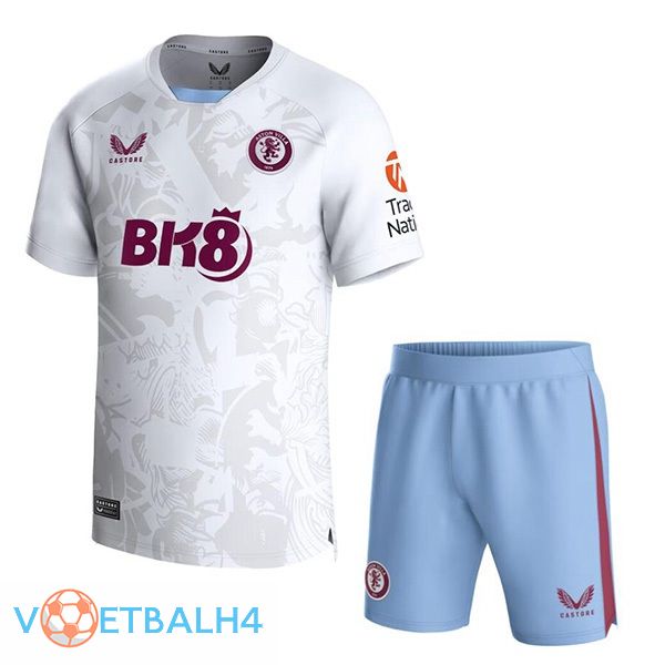 Aston Villa kinderen uit voetbal jersey wit 2023/2024