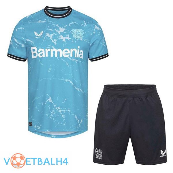 Bayer 04 Leverkusen kinderen voetbal jersey derde blauw 2023/2024