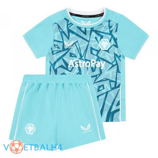 Wolves kinderen voetbal jersey derde blauw 2023/2024