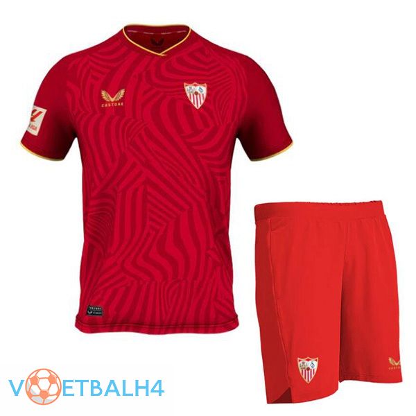 Sevilla FC kinderen voetbal jersey uit rood 2023/2024