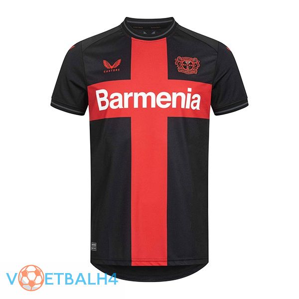 Bayer 04 Leverkusen voetbal jersey thuis zwart rood 2023/2024