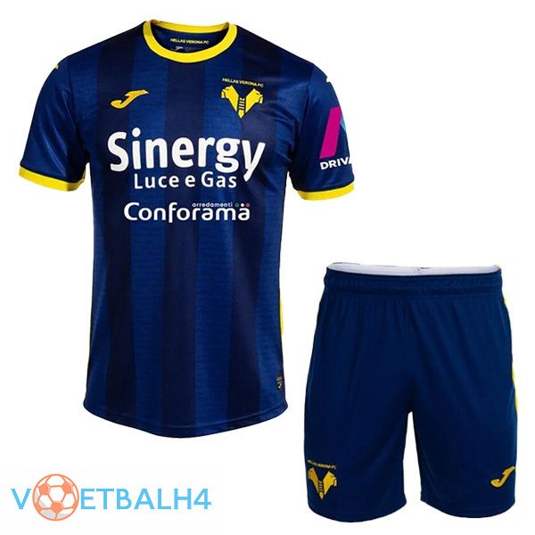 Hellas Verone kinderen thuis voetbal jersey blauw 2023/2024