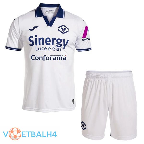 Hellas Verone kinderen derde voetbal jersey wit 2023/2024