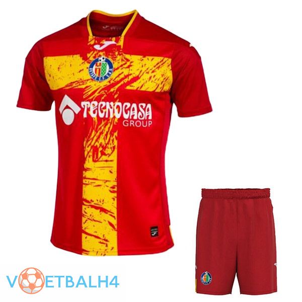 Getafe CF kinderen voetbal jersey uit rood 2023/2024