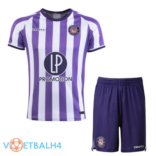 Toulouse kinderen thuis voetbal jersey paars wit 2023/2024