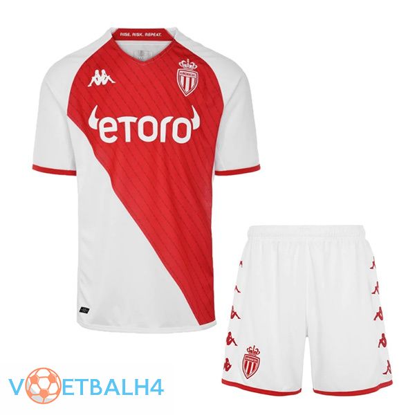 AS Monaco kinderen voetbal jersey thuis rood wit 2022/2023