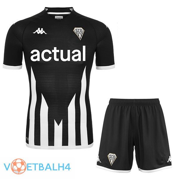 Angers SCO kinderen voetbal jerseys thuis zwart 2022-2023