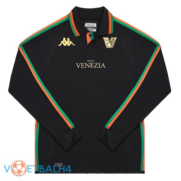 Venise FC voetbal jersey thuis lange mouwzwart 2022/2023