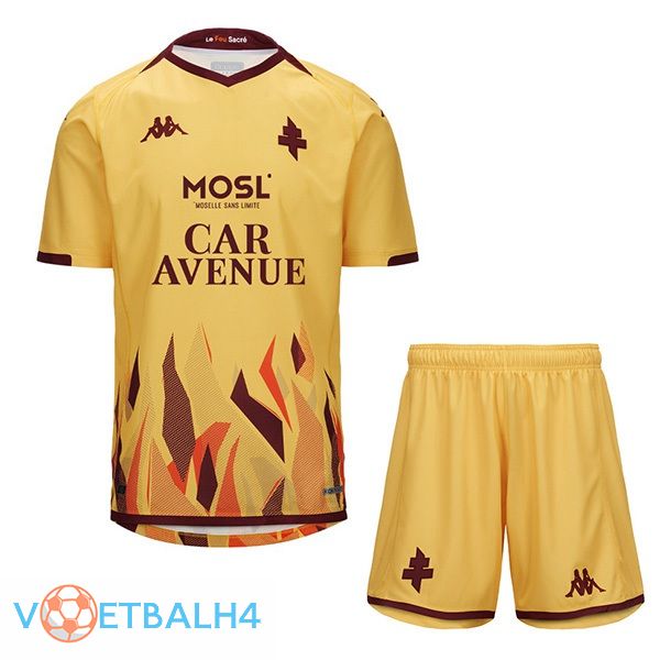 FC Metz kinderen uit voetbal jersey geel 2023/2024