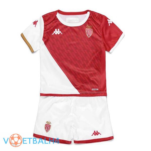 AS Monaco kinderen voetbal jersey thuis wit rood 2023/2024