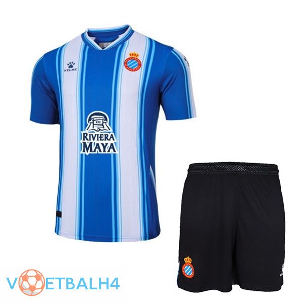 FC RCD Espanyol kinderen voetbal jerseys thuis blauw 2022-2023