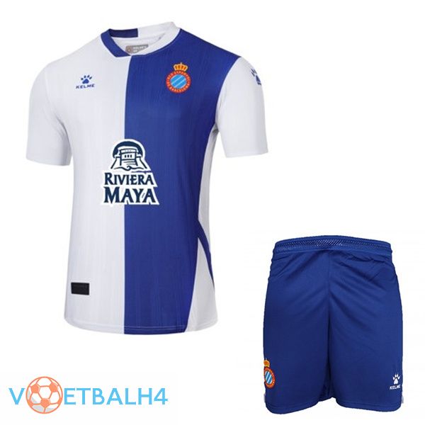 FC RCD Espanyol kinderen voetbal jerseys derde blauw wit 2022-2023