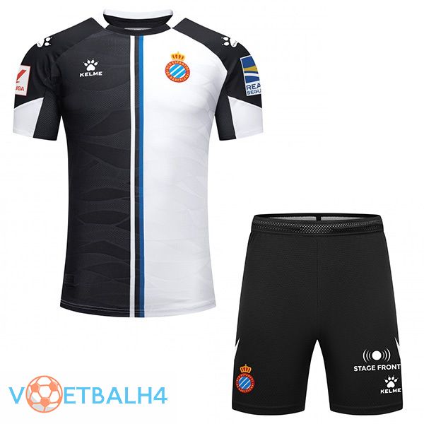 RCD Espanyol kinderen voetbal jersey derde zwart wit 2023/2024