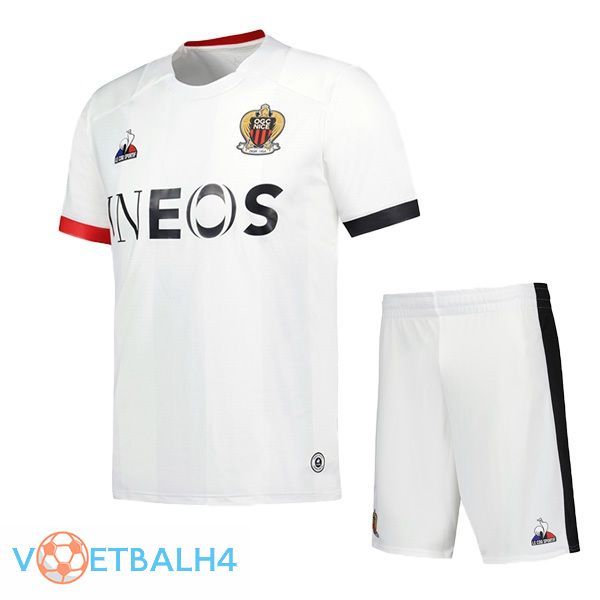 OGC Nice kinderen voetbal jersey uit wit 2023/2024