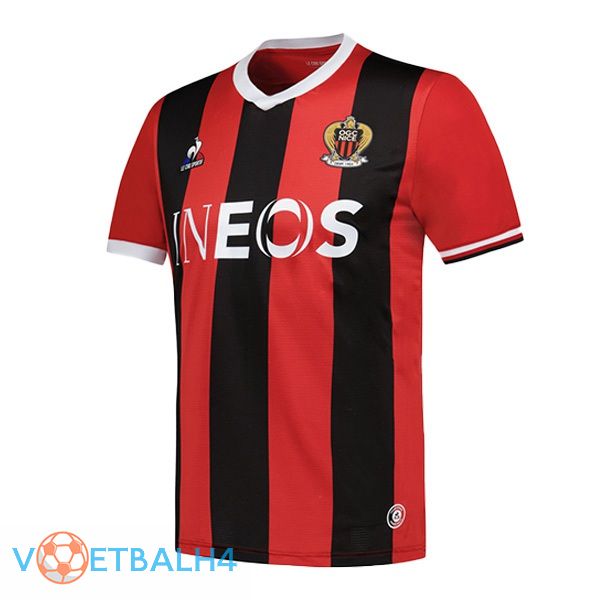 OGC Nice voetbal jersey thuis rood zwart 2023/2024