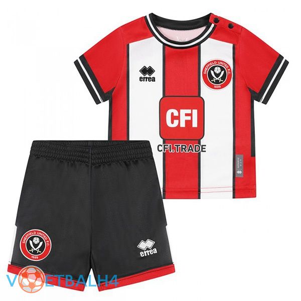 Sheffield United kinderen voetbal jersey thuis rood wit 2023/2024