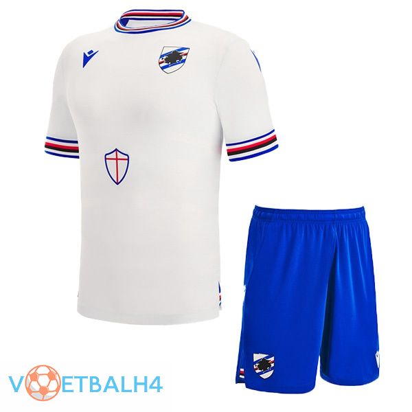 UC Sampdoria kinderen voetbal jersey uit wit 2022/2023