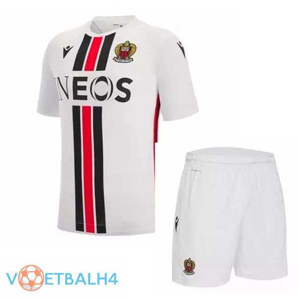 OGC Nice kinderen voetbal jersey uit wit 2022/2023