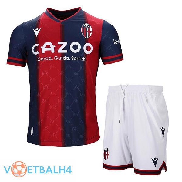 Bologna kinderen voetbal jerseys thuis rood blauw 2022-2023