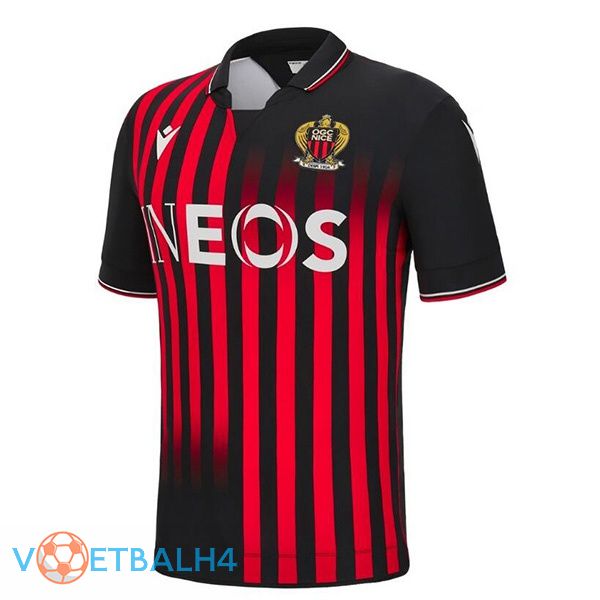 OGC Nice voetbal jerseys thuis zwart rood 2022-2023