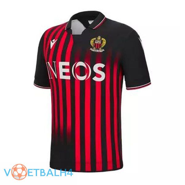 OGC Nice voetbal jersey thuis rood zwart 2022/2023