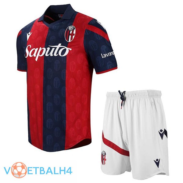 Bologne kinderen thuis voetbal jersey blauw rood 2023/2024