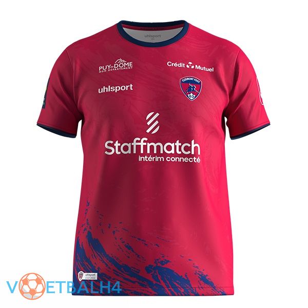 Clermont Foot 63 voetbal jersey thuis rood 2023/2024