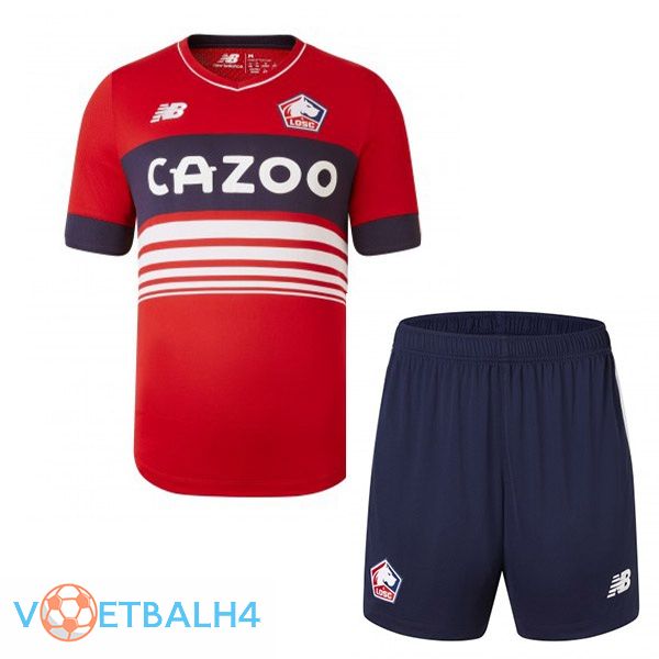 Lille OSC kinderen voetbal jersey thuis rood 2022/2023